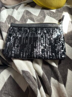 Juicy couture Sequin Zip Clutch in Black